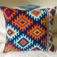 HKM-062099 Three-Dimensional Geometric Cotton Cushion Cover - Retro Nostalgia Style, 45x45 cm