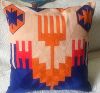 HKM-062099 Three-Dimensional Geometric Cotton Cushion Cover - Retro Nostalgia Style, 45x45 cm