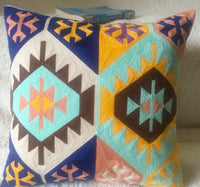 HKM-062099 Three-Dimensional Geometric Cotton Cushion Cover - Retro Nostalgia Style, 45x45 cm