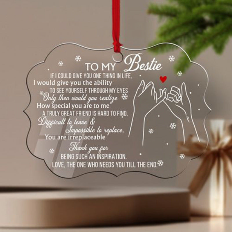 HKM-062163 Acrylic Christmas Tree Pendants - Festive Holiday Decorations in 34 Colors