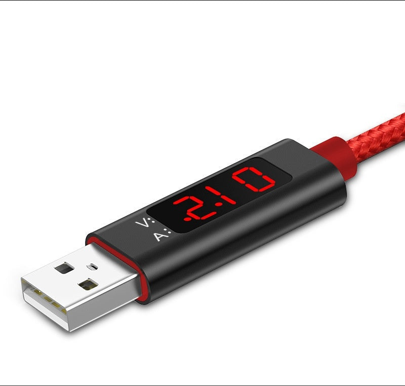 HKM-062227 Nylon Smart Display Data Cable for iPhone and Android Devices - Fast Charging & Data Transmission
