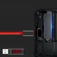 HKM-062227 Nylon Smart Display Data Cable for iPhone and Android Devices - Fast Charging & Data Transmission