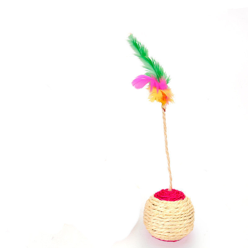 HKM-062483 Pet Toy Cat Sisal Shuttlecock