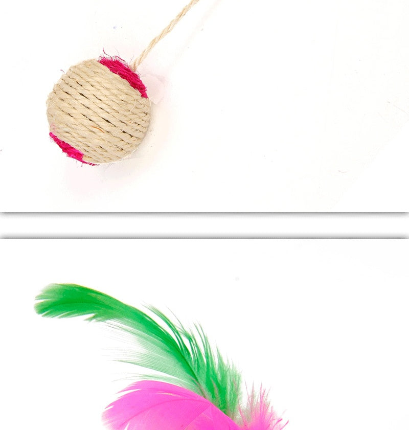 HKM-062483 Pet Toy Cat Sisal Shuttlecock