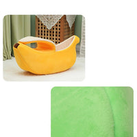 HKM-062675 Cozy Banana Pet Nest with Cover in Autumn Yellow and Green - Multiple Sizes Available