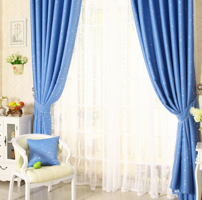 HKM-062739 Star Print Acrylic Perforated Curtain - Elegant Decoration for Your Space
