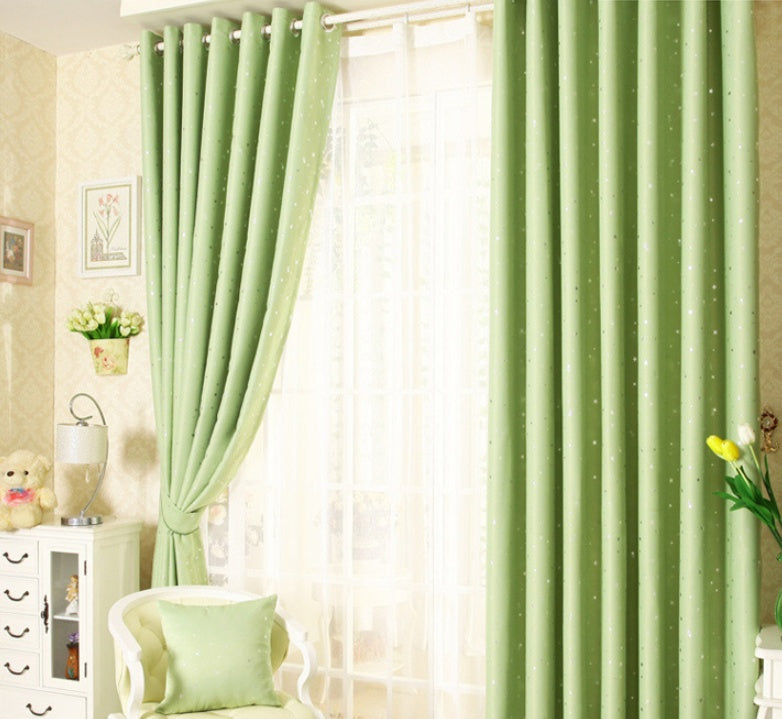 HKM-062739 Star Print Acrylic Perforated Curtain - Elegant Decoration for Your Space