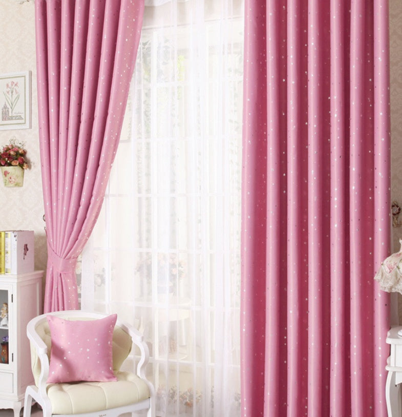 HKM-062739 Star Print Acrylic Perforated Curtain - Elegant Decoration for Your Space