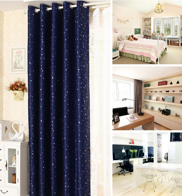 HKM-062739 Star Print Acrylic Perforated Curtain - Elegant Decoration for Your Space