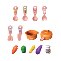 HKM-062867 Blue Kitchen Play Set for Toddlers Age 2-7 - Pretend Cooking Toys for Kids