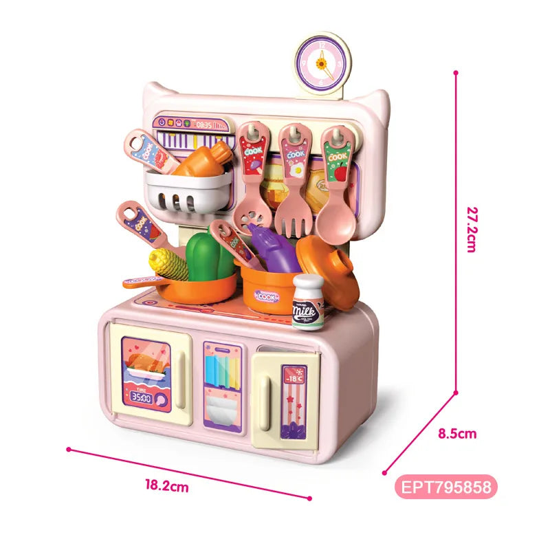 KTX-062867 Blue Kitchen Play Set for Toddlers Age 2-7 - Pretend Cooking Toys for Kids