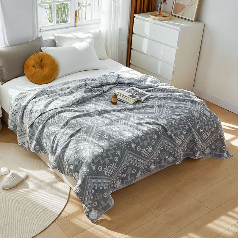 HKM-062867 Terry Quilted Soft Cotton Quilt in Various Colors and Patterns - Double Thin Design, 150cm x 200cm, 200cm x 230cm
