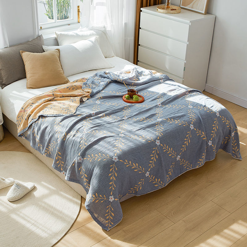 HKM-062867 Terry Quilted Soft Cotton Quilt in Various Colors and Patterns - Double Thin Design, 150cm x 200cm, 200cm x 230cm