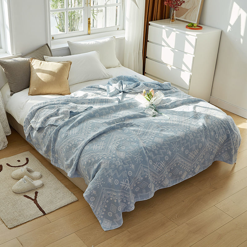 HKM-062867 Terry Quilted Soft Cotton Quilt in Various Colors and Patterns - Double Thin Design, 150cm x 200cm, 200cm x 230cm