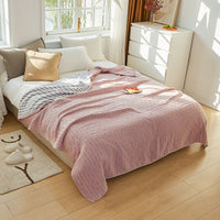 HKM-062867 Terry Quilted Soft Cotton Quilt in Various Colors and Patterns - Double Thin Design, 150cm x 200cm, 200cm x 230cm