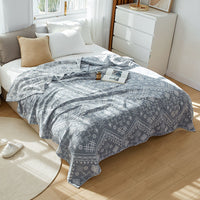HKM-062867 Terry Quilted Soft Cotton Quilt in Various Colors and Patterns - Double Thin Design, 150cm x 200cm, 200cm x 230cm