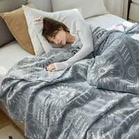HKM-062867 Terry Quilted Soft Cotton Quilt in Various Colors and Patterns - Double Thin Design, 150cm x 200cm, 200cm x 230cm