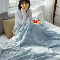 HKM-062867 Terry Quilted Soft Cotton Quilt in Various Colors and Patterns - Double Thin Design, 150cm x 200cm, 200cm x 230cm