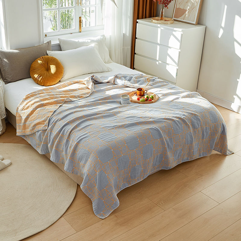 HKM-062867 Terry Quilted Soft Cotton Quilt in Various Colors and Patterns - Double Thin Design, 150cm x 200cm, 200cm x 230cm