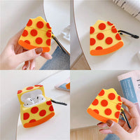 HKM-062931 Cute Pizza-Themed Bluetooth Headset Case for AirPods - Compatible Storage Box for Wireless Earbuds