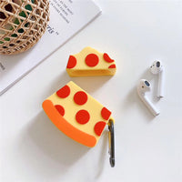 HKM-062931 Cute Pizza-Themed Bluetooth Headset Case for AirPods - Compatible Storage Box for Wireless Earbuds
