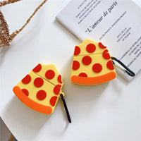 HKM-062931 Cute Pizza-Themed Bluetooth Headset Case for AirPods - Compatible Storage Box for Wireless Earbuds