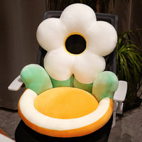 HKM-062931 Floral Pattern Half-pack Waist Support Plush Cushion, Available in Sunflower and Various Colors
