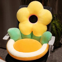 HKM-062931 Floral Pattern Half-pack Waist Support Plush Cushion, Available in Sunflower and Various Colors