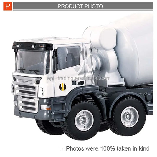 HKM-062995 Kids Diecast Concrete Mixer Truck Toy, 1:50 Scale Metal Model for Ages 5-13