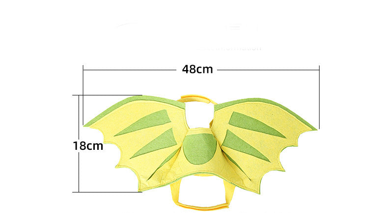 HKM-063059 Dinosaur Wings Costume for Pets - Green Felt Cloth Decoration for Halloween