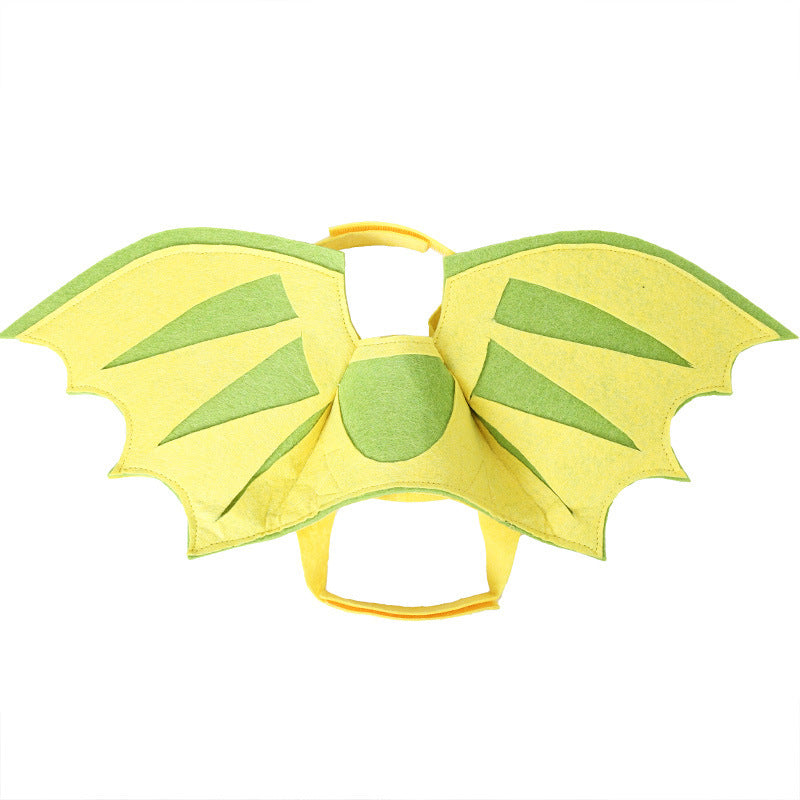 HKM-063059 Dinosaur Wings Costume for Pets - Green Felt Cloth Decoration for Halloween