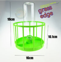 HKM-063059 Fan-Shaped Reptile Feeding Tray with Automatic Water Fountain - Food Grade ABS