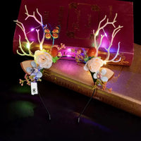 HKM-063187 Luminous Deer Antler Headband with Colorful LED Lights for Kids and Adults