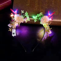 HKM-063187 Luminous Deer Antler Headband with Colorful LED Lights for Kids and Adults