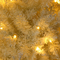 HKM-063315 6.5ft White Christmas Tree with 250 Warm Lights, 719 Branches, Easy Assembly, PVC Material
