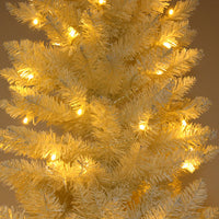 HKM-063315 6.5ft White Christmas Tree with 250 Warm Lights, 719 Branches, Easy Assembly, PVC Material