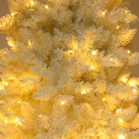 HKM-063315 6.5ft White Christmas Tree with 250 Warm Lights, 719 Branches, Easy Assembly, PVC Material