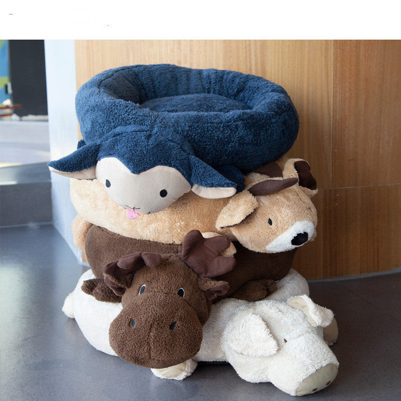 HKM-063315 Cozy Cartoon Pet Nest for Cats and Small Animals - Cotton Material, 30cm Diameter