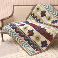 HKM-063507 Anti-Slip Geometric Cotton Sofa Towel for Modern Interiors