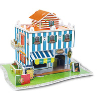 HKM-063763 3D Paper Model Puzzle of Holland Villa - Dutch House DIY Educational Game for Kids Ages 2-6