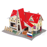 HKM-063763 3D Paper Model Puzzle of Holland Villa - Dutch House DIY Educational Game for Kids Ages 2-6