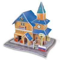 HKM-063763 3D Paper Model Puzzle of Holland Villa - Dutch House DIY Educational Game for Kids Ages 2-6