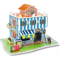 HKM-063763 3D Paper Model Puzzle of Holland Villa - Dutch House DIY Educational Game for Kids Ages 2-6