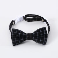 HKM-063891 Pet British Style Plaid Bow Tie And Tie Adjustable Collar Accessories