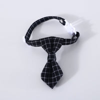 HKM-063891 Pet British Style Plaid Bow Tie And Tie Adjustable Collar Accessories