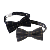 HKM-063891 Pet British Style Plaid Bow Tie And Tie Adjustable Collar Accessories