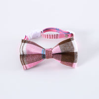 HKM-063891 Pet British Style Plaid Bow Tie And Tie Adjustable Collar Accessories
