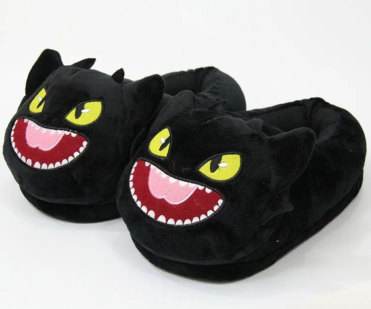 HKM-064019 Custom Design Plush Stuffed Animal Slippers for Kids, Winter Indoor Footwear, 11-30CM