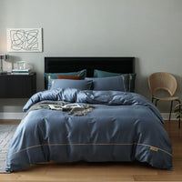 HKM-064019 Embroidered Cotton Four-Piece Bedding Set for 1.5m and 1.8m Beds