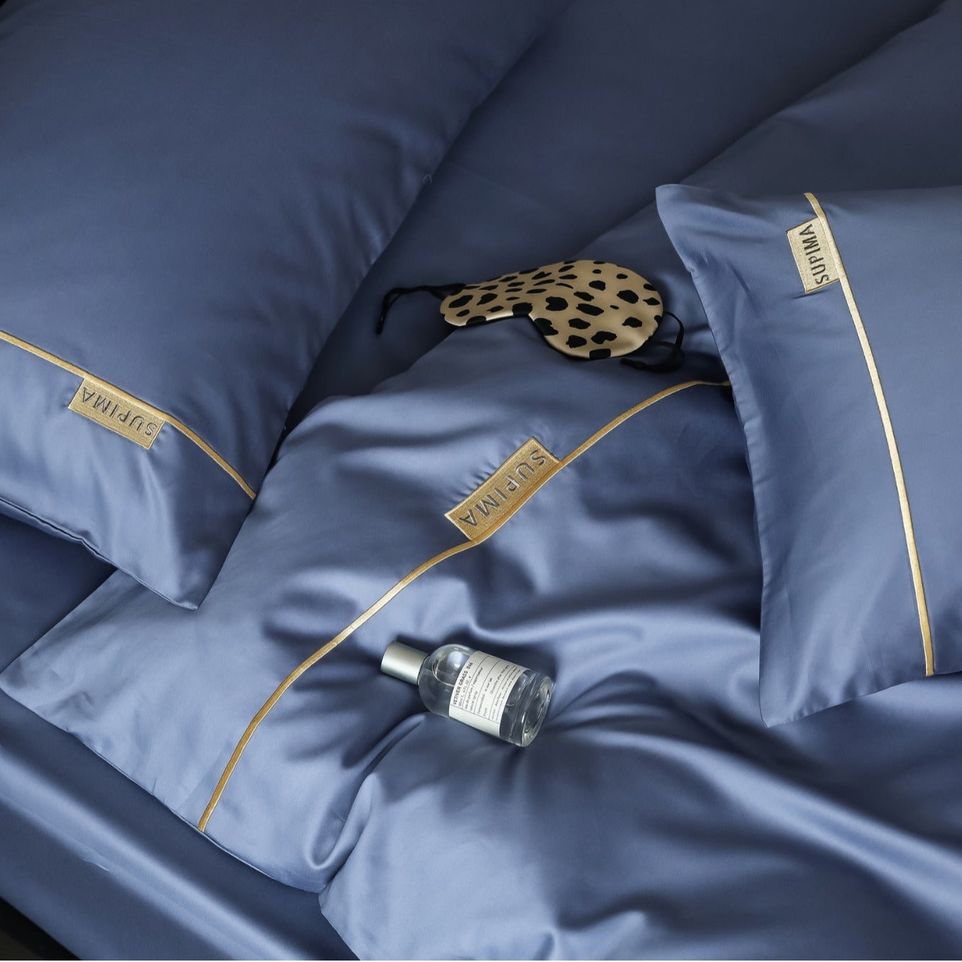 HKM-064019 Embroidered Cotton Four-Piece Bedding Set for 1.5m and 1.8m Beds